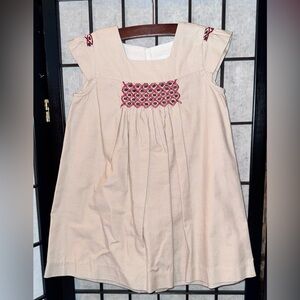 Chic Kids' Cream Dress with Red Accents